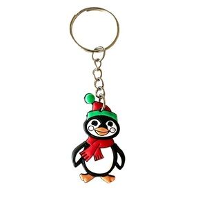 🔴 5 for $10 ONE Holiday Festive Christmas Penguin Ring Key Chain
